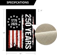 Drapeau de jardin en polyester durable, très vendu, pour le 250e anniversaire des États-Unis en 2026, idéal pour les célébrations personnalisées en extérieur et en intérieur