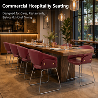 Chaise de salle à manger moderne en gros, chaise d'appoint avec dossier incurvé et base en fil métallique pour café et hôtel