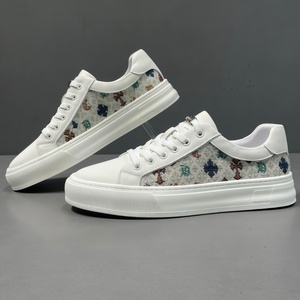 Baskets décontractées de luxe pour hommes en cuir véritable, modèle été 2025, basses, tendance, blanches, respirantes, en cuir de vachette - Product Image 1