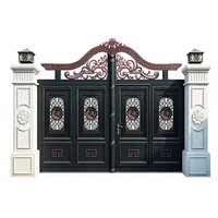 Porte de Villa en Aluminium Européen Haut de Gamme Populaire, Design Personnalisé, Revêtement Poudré, Résistance aux Intempéries 10 Ans, pour Balcon et Maison