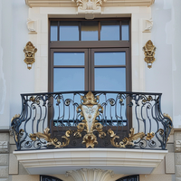 Balustrade en fer forgé de style rétro européen moderne pour balcon, escalier, villa ou clôture de centre commercial