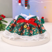 Zoyi Pet Nœud Papillon de Noël Populaire pour Animaux de Compagnie, Bavoir Anti-Bave en Polyester et Dentelle, Accessoire de Costume de Noël pour Chat, Petit Chien, Chiot, Chaton