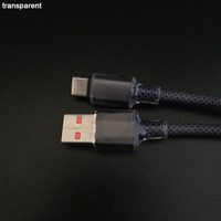 Cables USB-A a 8 Pines con Hilo Trenzado de Cristales de Hielo Transparentes, Regalo Progresivo Ideal