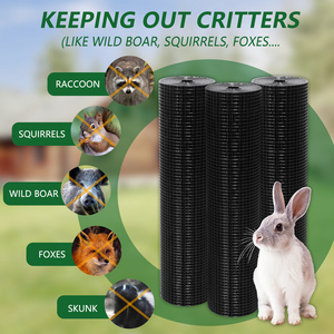 Rouleau de 4 pieds x 50 pieds, prix bas, haute qualité, grillage métallique PVC noir 19GA à mailles de 1/2 pouce pour la fabrication de cages pour animaux - Product Image 6