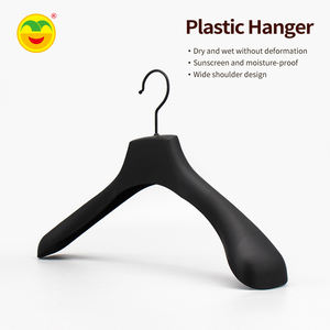 Grucce Nere Opache in Plastica <span class=keywords><strong>per</strong></span> Cappotti e Abiti con Logo Personalizzato, Gruccia <span class=keywords><strong>per</strong></span> Abbigliamento di Marca con Tecnica a Iniezione <span class=keywords><strong>per</strong></span> Guardaroba - Product Image 2