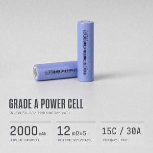 แบตเตอรี่เซลล์ 18650 20P ความจุ 2000mAh 3.7V  ค่ากระแสไฟฟ้าสูง ความต้านทานต่ำ ชาร์จซ้ำได้ สำหรับชุดเครื่องมือไฟฟ้า - Product Image 1