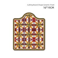 Vente en gros Maroc Planche à découper en forme de dessous de plat chauffant en céramique avec liège Sublimation personnalisée Carrelage Italie Napperon en céramique