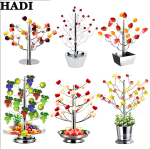 Présentoir à desserts de fruits en acier inoxydable, ustensiles de buffet HD, d'autres hôtels, support de table à 3 niveaux, 8 pièces - Product Image 3