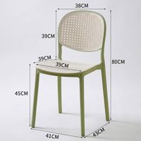 Nouvelle Chaise de Salle à Manger Empilable en Plastique PP, Chaise de Bar, Restaurant, Café, Chaise à Dossier en Plastique, Chaise de Loisirs Extérieure