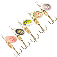 Umpan Pancing Spoon Spinner 6.7CM-5.8G 5 Warna, Spinnerbait Logam dengan Bilah Logam untuk Memancing Ikan Trout