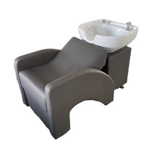 Lit de lavage de cheveux semi-allongé, style assis, avec bac en céramique, petit lit de lavage pour salon de coiffure, spécial - Product Image 3