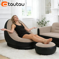 OTAUTAU Chaise Longue Gonflable Extérieure Portable pour Piscine, Jardin, Plage, Camping, Fauteuil de Jardin, Pouf SF029