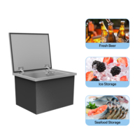 Armoire de stockage de glace commerciale en acier inoxydable 201/304, finition polie, résistante à la corrosion, 32 Qt, 20"L x 14"W x 12"H, pour cuisine 5