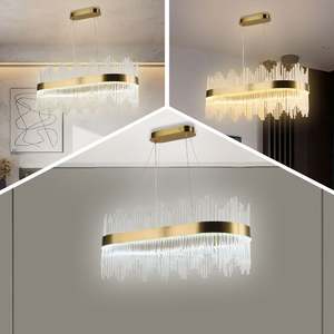 Postmodern Crystal Glass Chandelier <b>Light</b> Rectangle Antique Hanging Lamp Led Pendant Lighting - Product Image 6