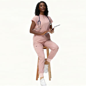 Быстросохнущий, дышащий, эластичный медицинский костюм с коротким рукавом и возможностью нанесения логотипа для врачей и медсестер (комплект) - Product Image 6