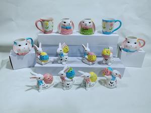 Estante de <span class=keywords><strong>palillos</strong></span> de conejo de cerámica hecho a mano nueva llegada Animal en forma de venta caliente decoración de Pascua <span class=keywords><strong>precio</strong></span> de fábrica - Product Image 5