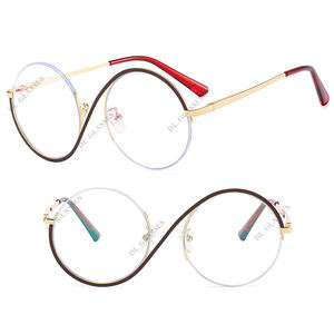 Nuevo DISEÑO DE Metal redondo Anti bloque de luz azul gafas de ordenador al por mayor de lujo medio marco marcos de anteojos 2023 - Product Image 4