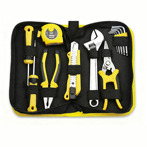 Ensemble d'outils professionnels en acier au chrome-vanadium de 12 pièces, comprenant un marteau, une clé à douille, un couteau utilitaire, un stylo électrique, support OEM ODM - Product Image 1