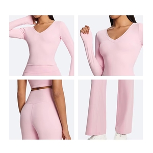 Conjunto Deportivo Transpirable de 2 Piezas para Ejercicio, <span class=keywords><strong>Ropa</strong></span> de Gimnasio, <span class=keywords><strong>Ropa</strong></span> <span class=keywords><strong>Deportiva</strong></span> Personalizada para Yoga - Product Image 5