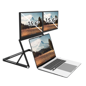 จอภาพพกพาแบบพับได้ OEM ขนาด 15.6 นิ้ว ไม่ต้องใช้ไดรเวอร์ ความละเอียด 1080P IPS สำหรับต่อขยายหน้าจอแล็ปท็อป แบบ Type-C HDMI พร้อมลำโพงในตัว - Product Image 4