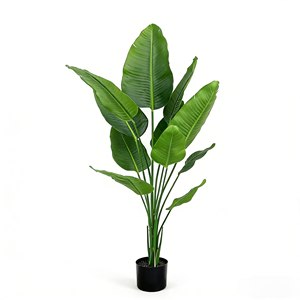 Plantes artificielles Palmiers banane du voyageur Plantes en plastique écologiques Plantes artificielles décoratives d'intérieur Décoration de maison hôtel jardin - Product Image 6