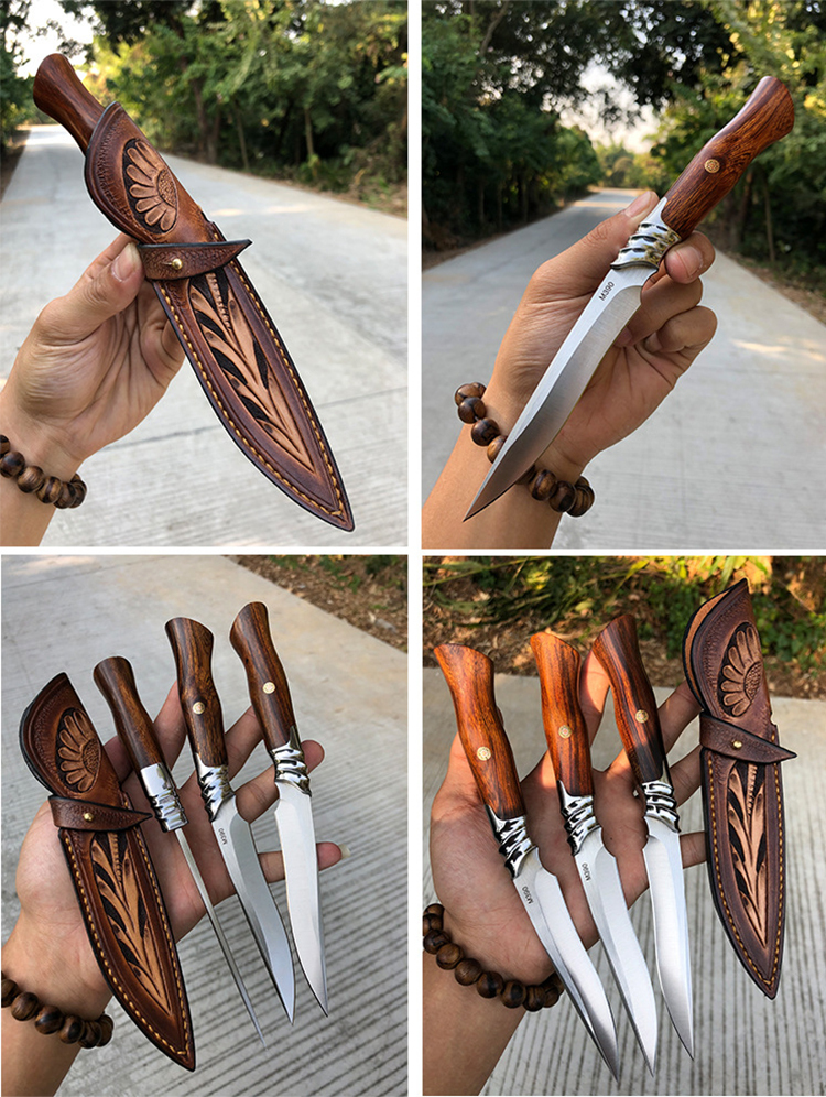 WB-CF356 Sharp M390 Powder Steel Fixed Blade Tactical Combat Knife Survival Hunting Custom Logo Leather Sheath