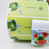 Autocollants imperméables avec saveur de fruits en vinyle, 1 feuille, pour emballage en rouleau, Logo personnalisé avec impression