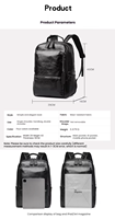 American Type Vintage PU Sac à dos pour femmes et hommes Grande capacité 14 pouces Ordinateur portable Casual Travel Backpack Soft Adult School Bag