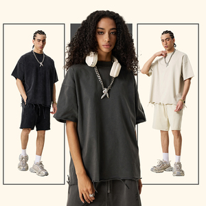 Moda europea americana estiva <span class=keywords><strong>t</strong></span>-shirt da uomo a maniche corte di alta qualità in cotone 100% Paris B rifiuti di distruzione del vento - Product Image 4