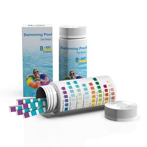 Bandelettes de test de piscine 8-en-1 Wancheng Biotechnology, 100 unités, pour la vérification de la qualité de l'eau des piscines, des aquariums et des étangs - Product Image 3