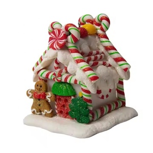 Yuyang <b>Christmas</b> Creative Soft Pottery <b>Christmas</b> <b>Small</b> House LED Light Ornament <b>Christmas</b> House Landscape <b>Decoration</b> - Product Image 2