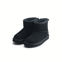 Bottes d'hiver unisexes OEM/ODM, chaudes, classiques, avec logo personnalisé, style plateforme, antidérapantes, courtes, en peluche, chaussures plates en daim