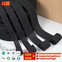 Bande élastique en maille OEM d'usine avec logo personnalisé, en polyester, haute élasticité, largeur 3 cm, sangle élastique noire
