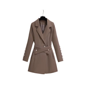 Hochwertiger Eleganter Anzug Einfarbiger Britischer Professioneller Design-Rock Trenchcoat - Product Image 6