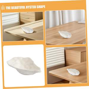 Assiette en céramique blanche en forme de coquille d'huître, fabriquée à la main, pour la restauration, plats de fruits de mer, salades, sashimis - Product Image 3