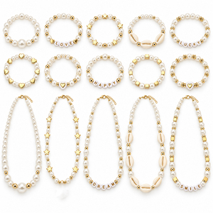Kit de fabrication de bijoux en <span class=keywords><strong>perles</strong></span> DIY avec <span class=keywords><strong>perles</strong></span> d'espacement dorées, breloques <span class=keywords><strong>lettres</strong></span> et étoiles de mer, ensemble de <span class=keywords><strong>perles</strong></span> pour la création de bracelets et colliers - Product Image 6