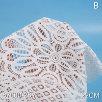 Tissu en dentelle élastique extensible de 23 cm, dentelle blanche et noire teinte de haute qualité, garniture en dentelle 90% nylon 10% élasthanne pour femmes