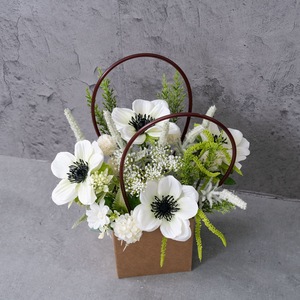 Ensemble de paniers de fleurs artificielles Munan Qingxia, fleurs blanches, verdure, décoration de mariage et de la maison CF01469 - Product Image 3