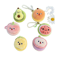 Dompet Koin Buah Gantungan Kunci Lucu Ramah Lingkungan, Dompet Mini Kawaii Alpukat Semangka, Gantungan Dompet Kecil Lembut Isi Bantal