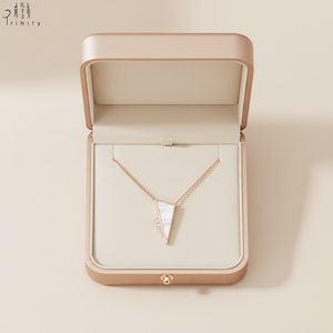 Hong Kong Supplier Wholesale 18K Rose Gold Natural White Mother-of-Pearl With Natural Diamond Pendant Necklace Gift For Women - Product Image 6
