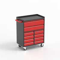 Chariot à outils avec 10 tiroirs, boîte à outils en acier sur roulettes avec poignée pour le traitement