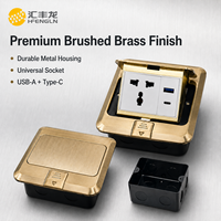 Prises coulissantes universelles plates de type poussoir, personnalisables, 15A, IP44, étanches, ignifuges, en PC, pour sol