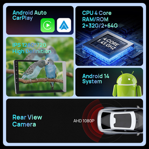 Radio para Auto Android de 7''/9''/10'' con 4+64G, Reproductor de DVD, Pantalla Táctil, Navegación GPS, WIFI, RDS, Ai Carplay, Monitor Estéreo - Product Image 2