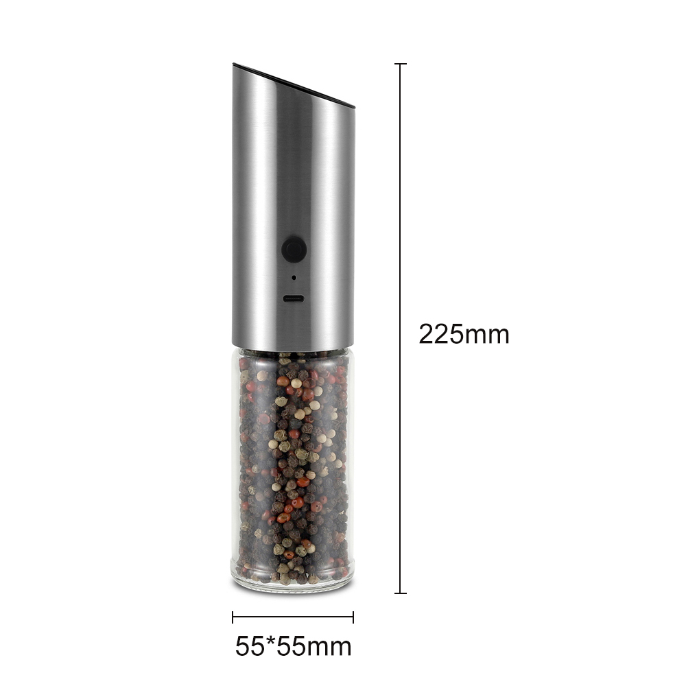 Kitchen Tools & Gadgets Ceramic Burr Gravity Rechargeable Type-C Electric Spice Set Salt And Pepper Grinder With LED Light · image 4