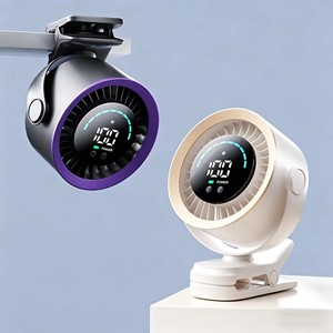 พัดลมหนีบแบบพกพาขนาดเล็ก 360 °   จอแสดงผล LED แบบหมุนได้, ปรับความเร็วได้ 100 ระดับ, เสียงรบกวนต่ำพิเศษ, ชาร์จผ่าน USB 3000 มิลลิแอมป์ - Product Image 2