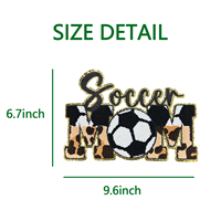 Nouveau design patchs en chenille pour maman de football logo personnalisé patch de broderie en chenille lettre de football maman patchs à repasser pour vêtements
