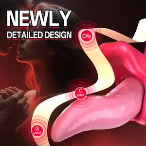 Libo 2-in-1 Mainan Dewasa Vibrator Getar Kuat Desain Menjilat yang Menyenangkan dengan Stimulasi G-Spot Payudara Klitoris untuk Orgasme - Product Image 2