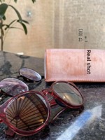 CHOU Shanghai Waterdrop Étui à lunettes double haut de gamme en cuir véritable durable, décontracté et simple, pour lunettes de soleil et de vue