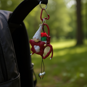 Portachiavi con ciondolo a specchio rosso, campanella e design a cuore per accessorio di moda - Product Image 3