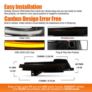 Vente en gros de 2 feux séquentiels LED pour rétroviseurs latéraux pour Ford <span class=keywords><strong>Mustang</strong></span> 2015-2019 FR3Z-13B374-A Clignotant ambre - Product Image 3